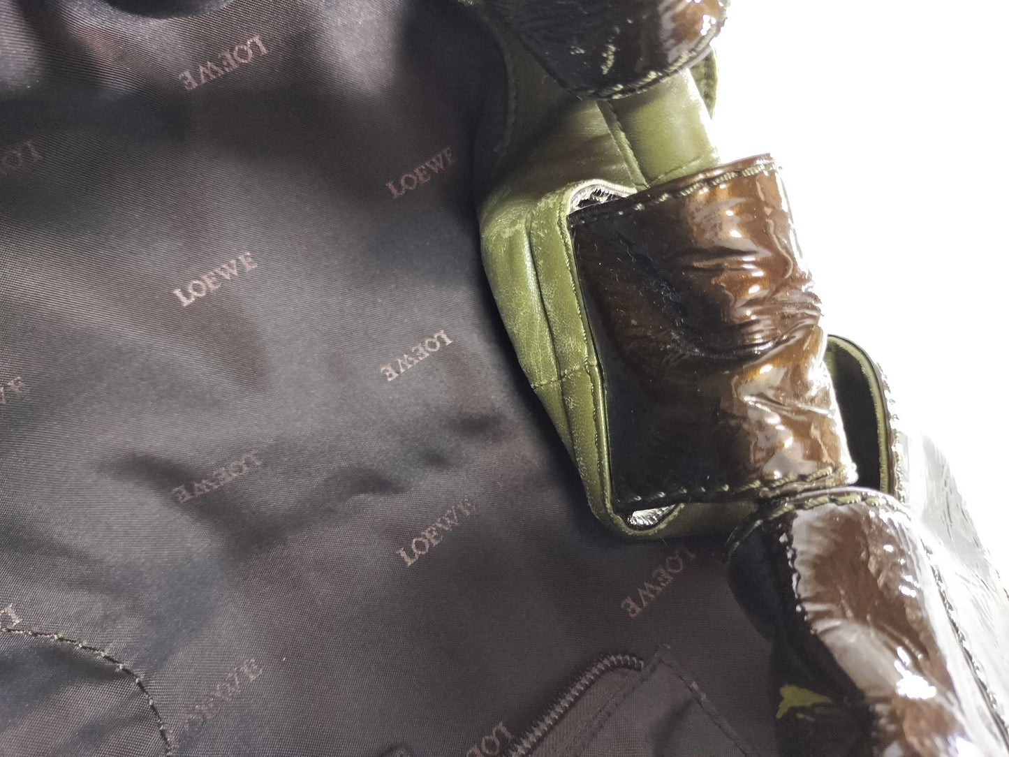 LOEWE Nappa Aire Handbag Enamel Handbag