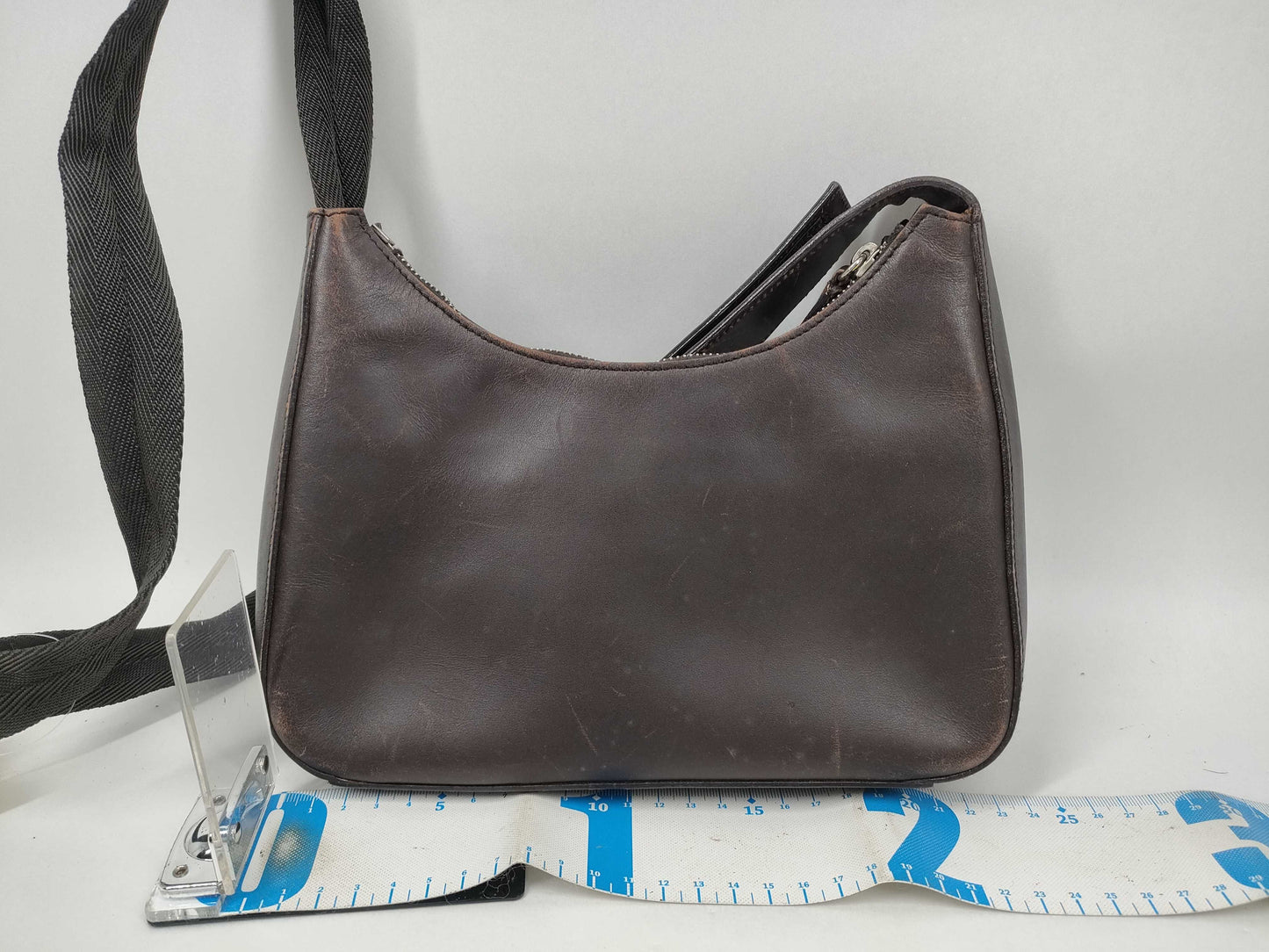 PRADA Logo Half Moon Shoulder Bag