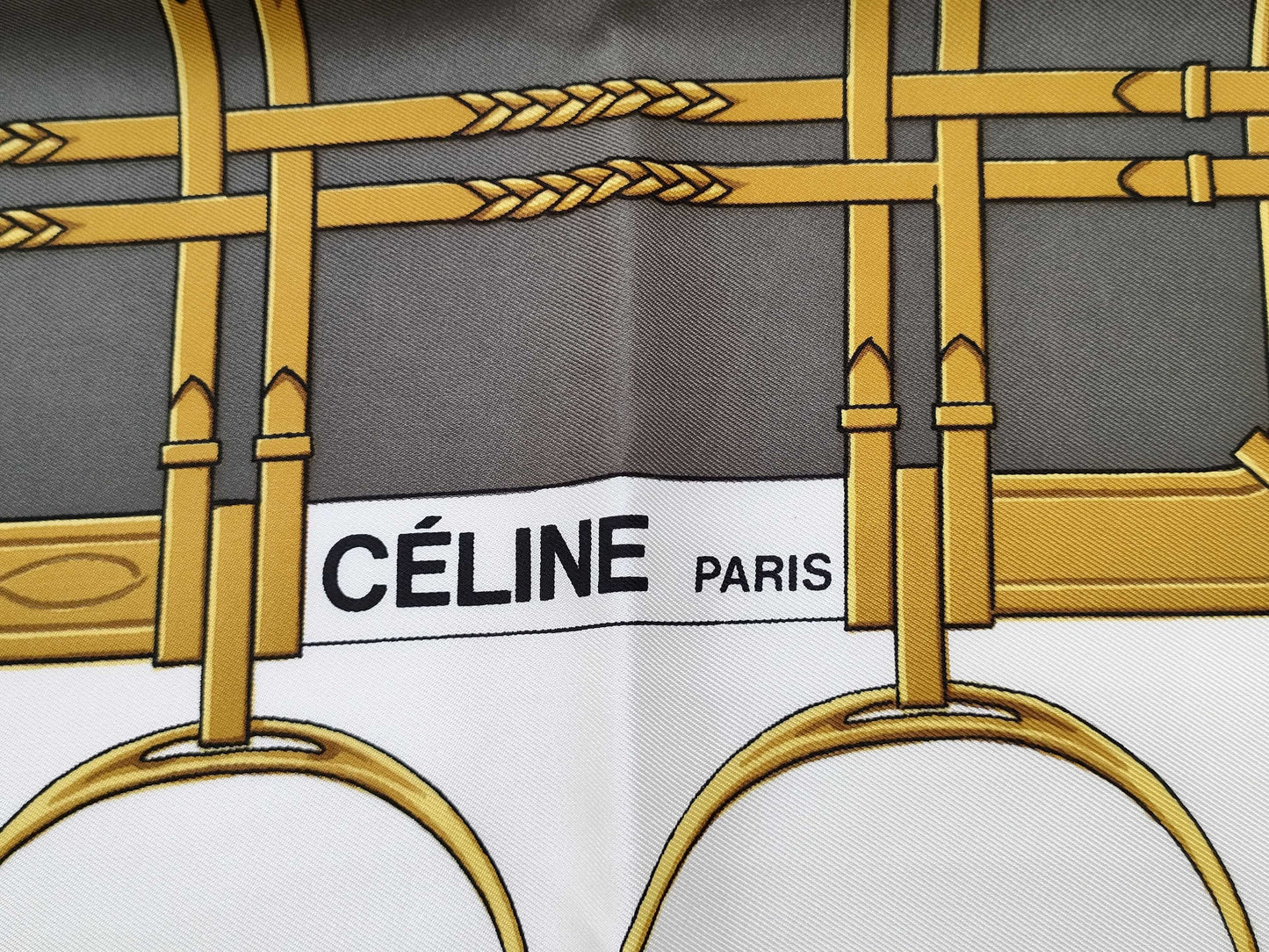 CELINE White Pattern Scarf