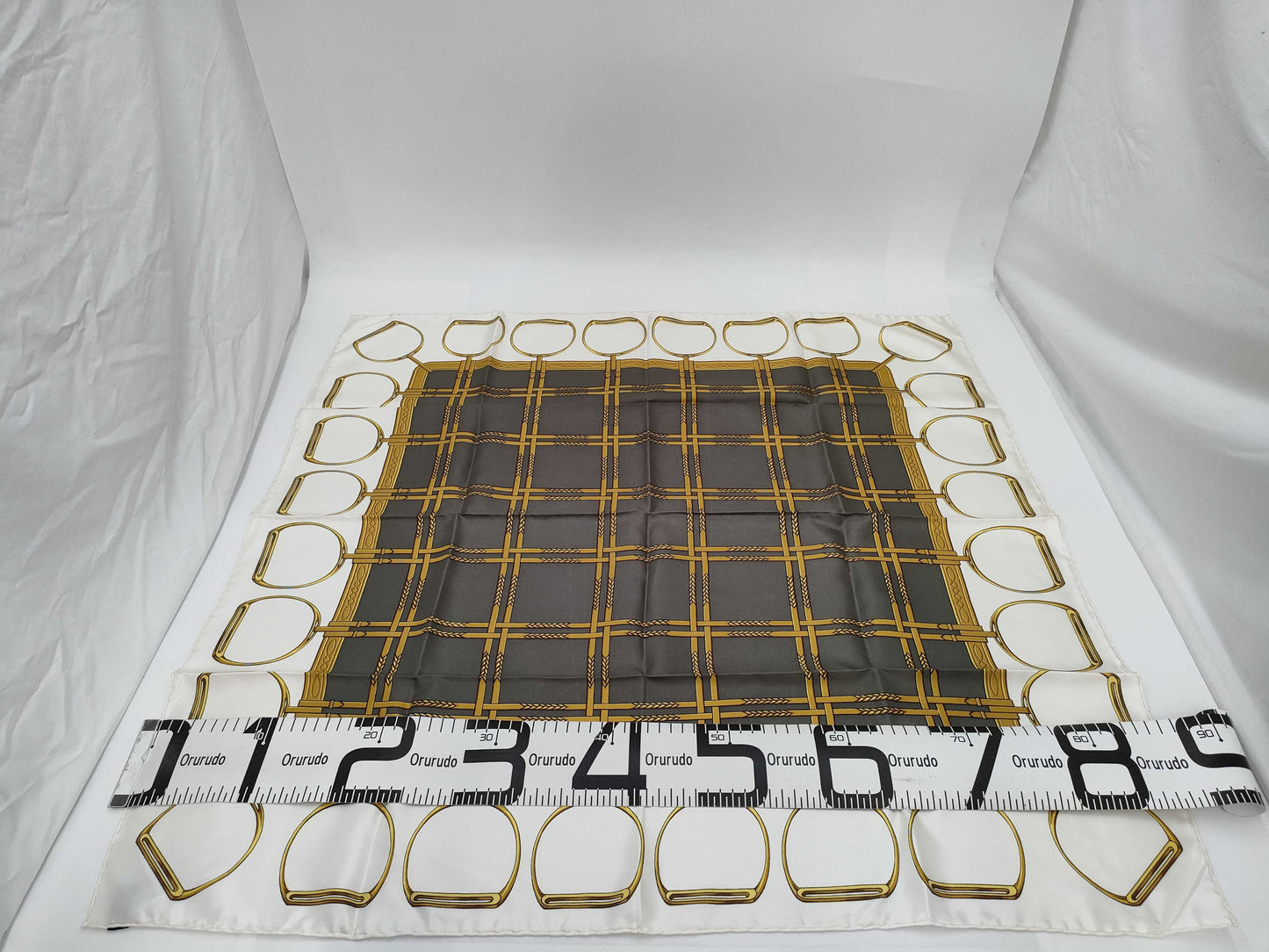 CELINE White Pattern Scarf