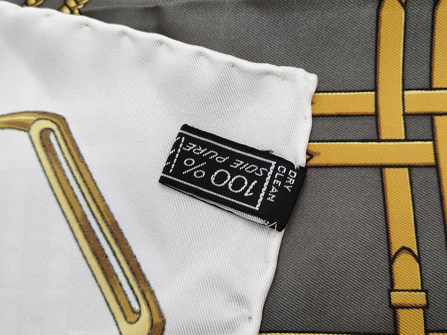 CELINE White Pattern Scarf
