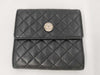 CHANEL Lamb Black Pink Folding Wallet