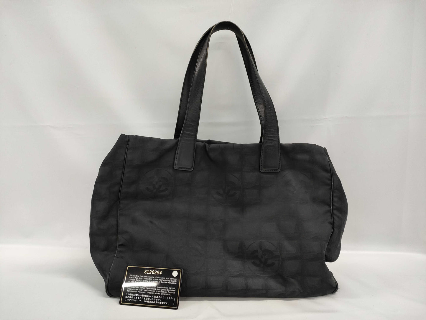 CHANEL New Travel Line MM Nylon and Leather Tote Bag Black