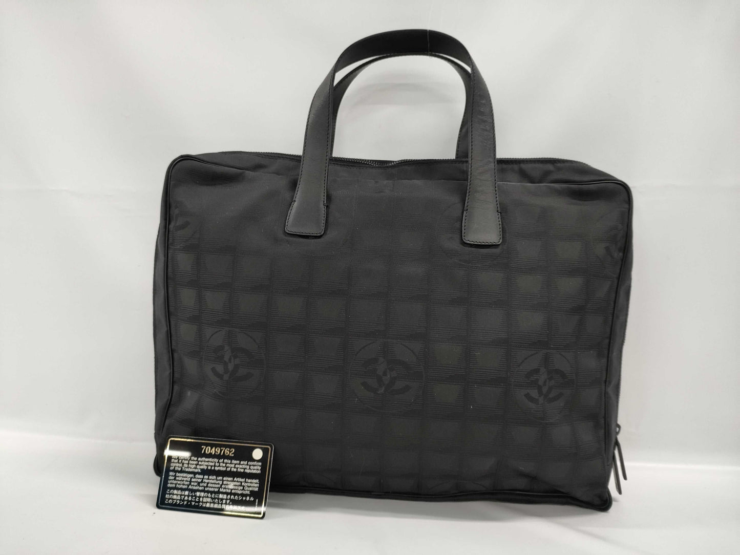 CHANEL New Travel Line Nylon x Leather Business Bag Black Tote Bag