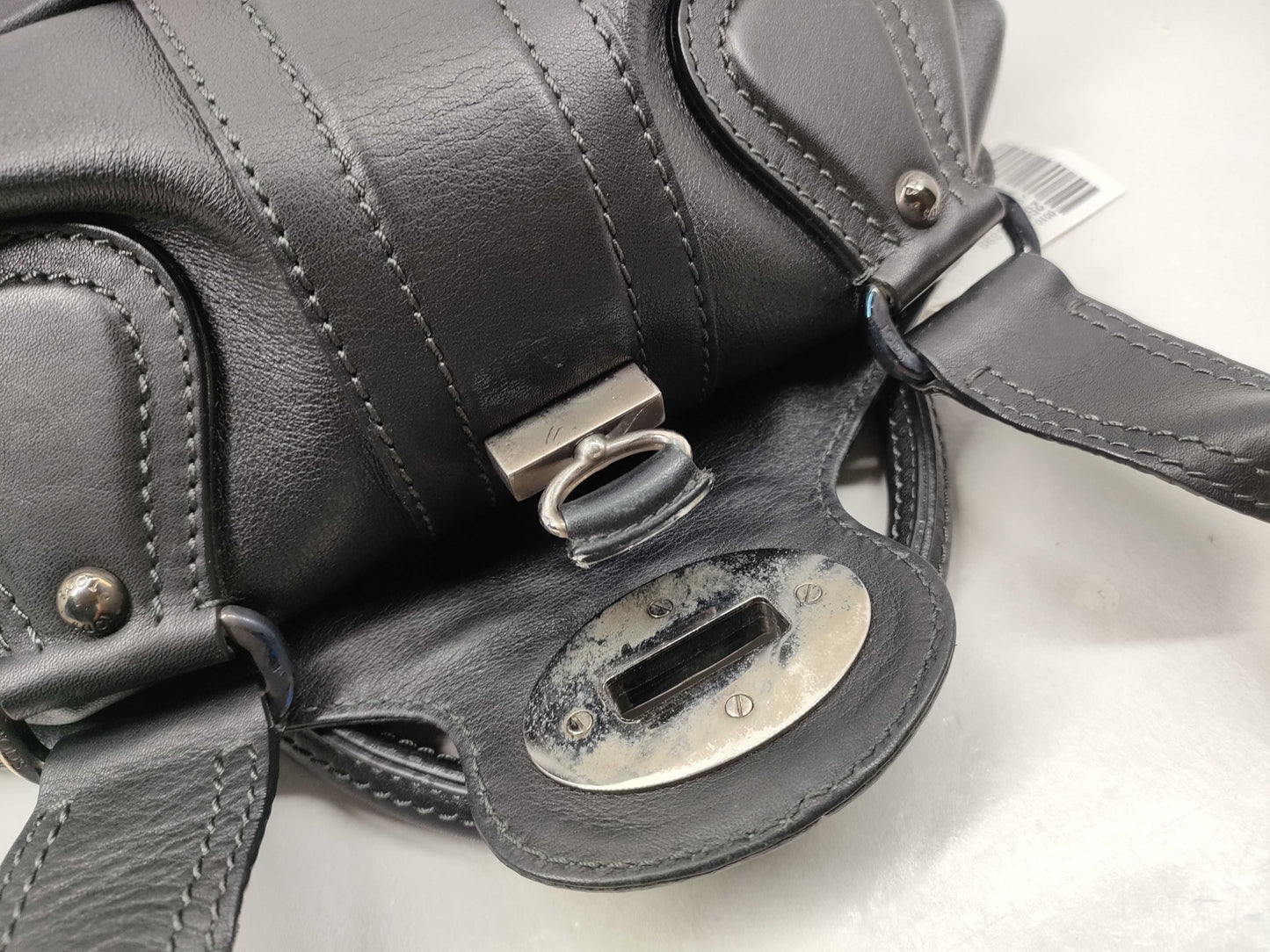 TODS Leather Turnlock Tote Bag