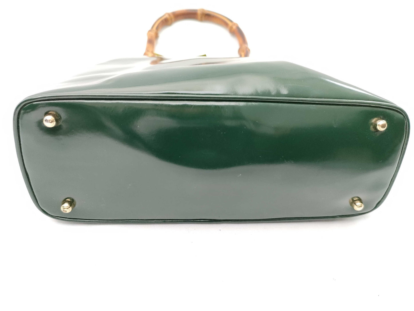 GUCCI Bamboo 000 781 0295 Enamel Handbag