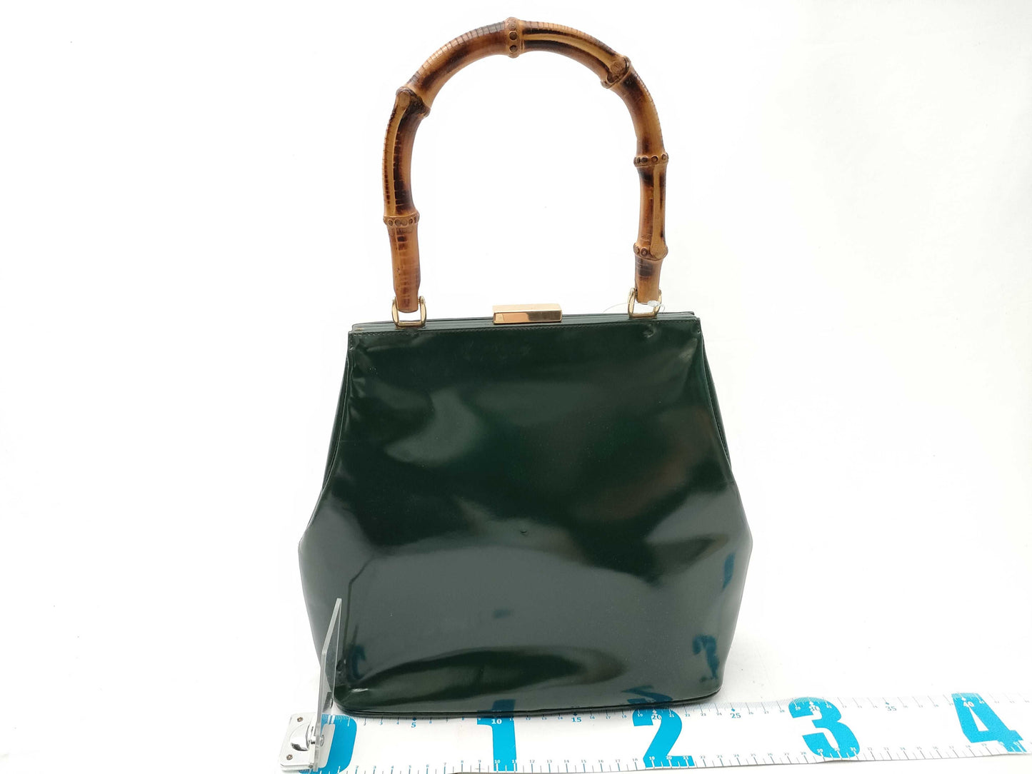 GUCCI Bamboo 000 781 0295 Enamel Handbag