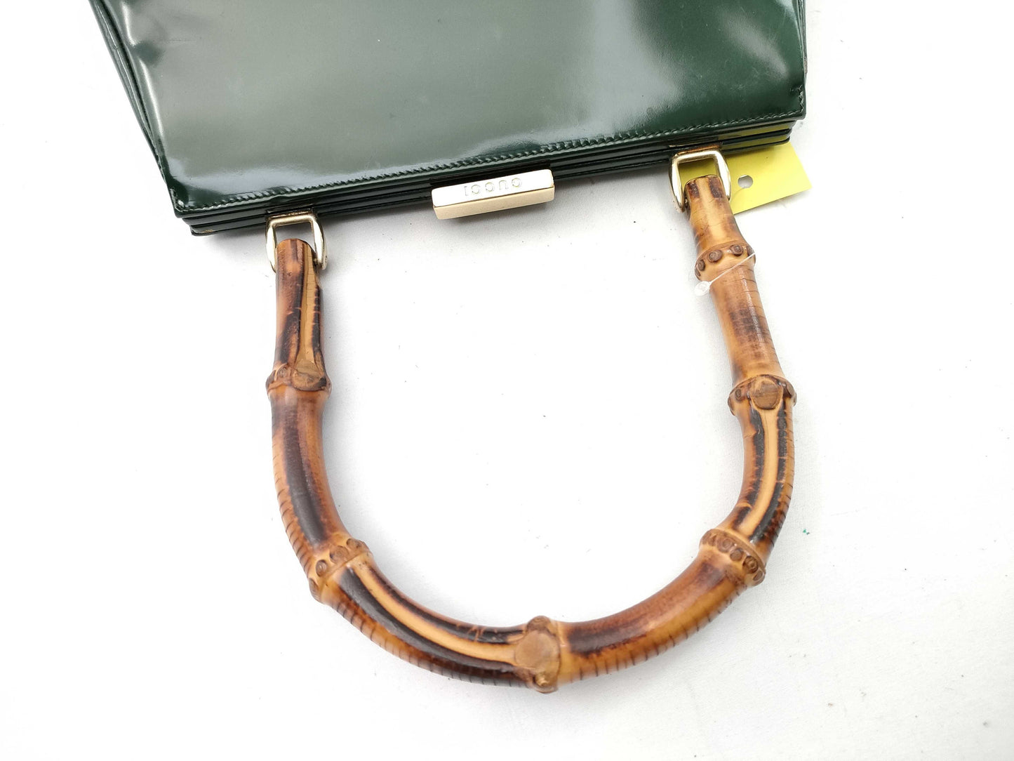 GUCCI Bamboo 000 781 0295 Enamel Handbag