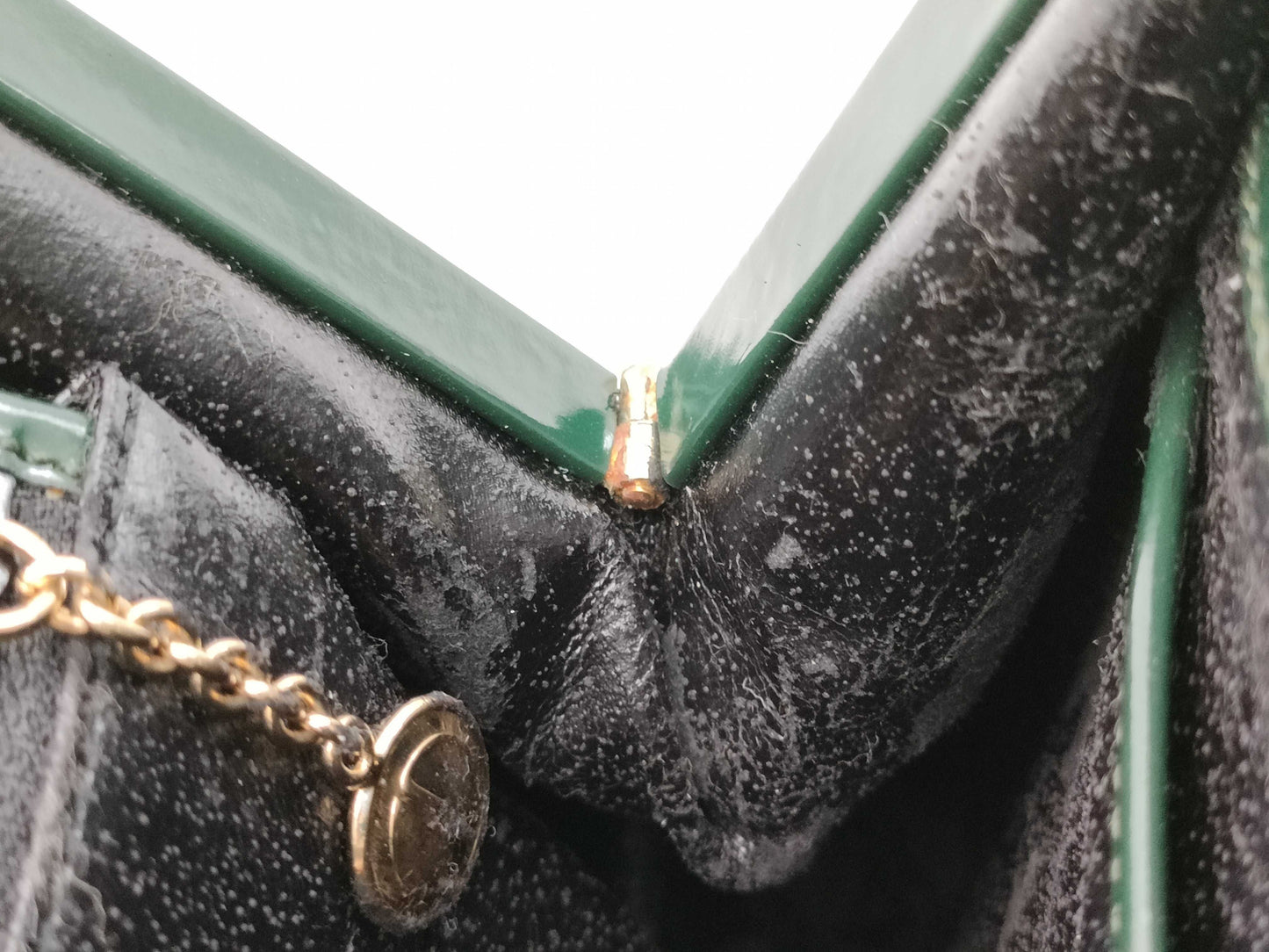 GUCCI Bamboo 000 781 0295 Enamel Handbag