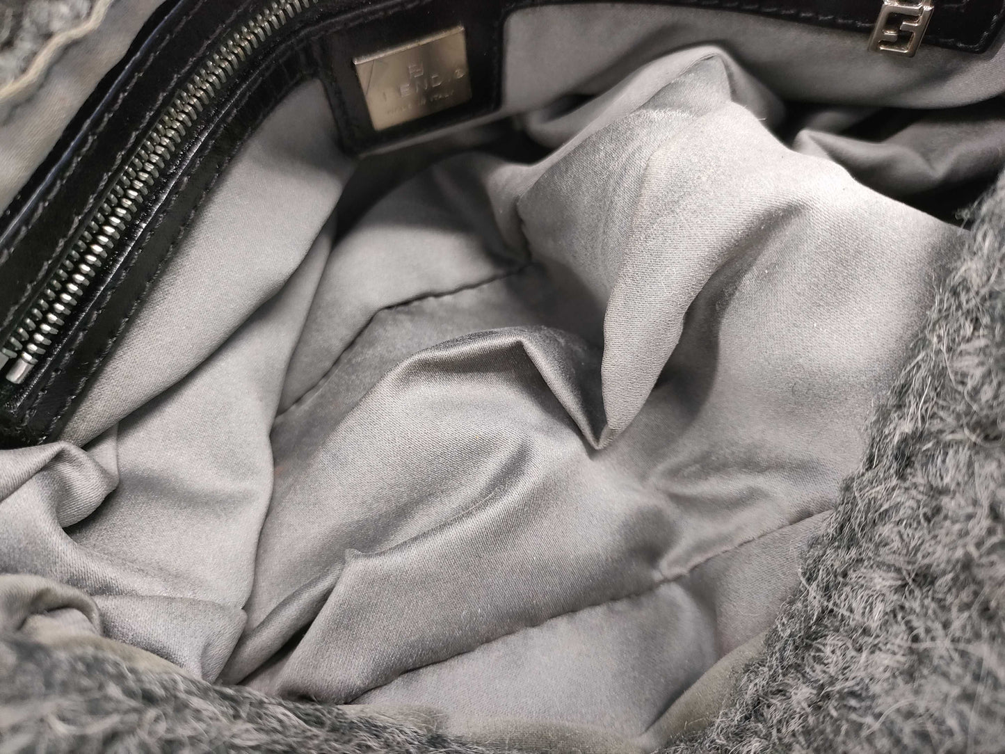FENDI Mamma Bucket Wool Handbag