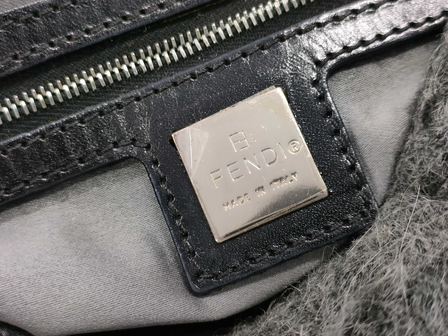 FENDI Mamma Bucket Wool Handbag