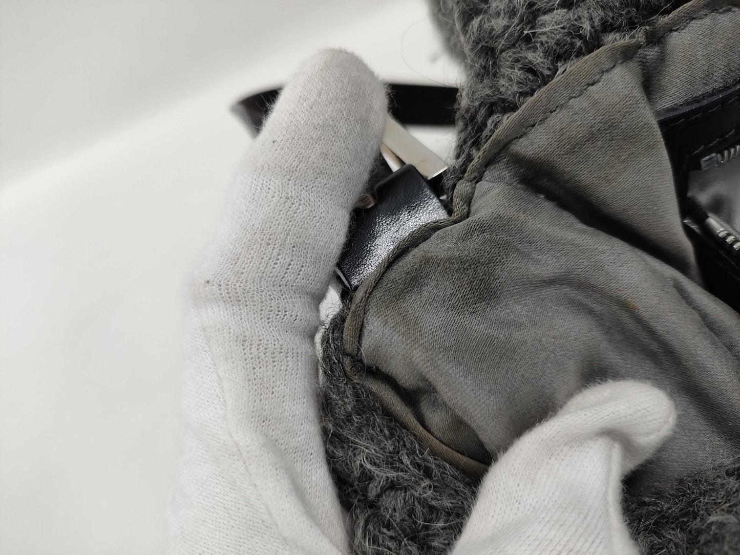 FENDI Mamma Bucket Wool Handbag