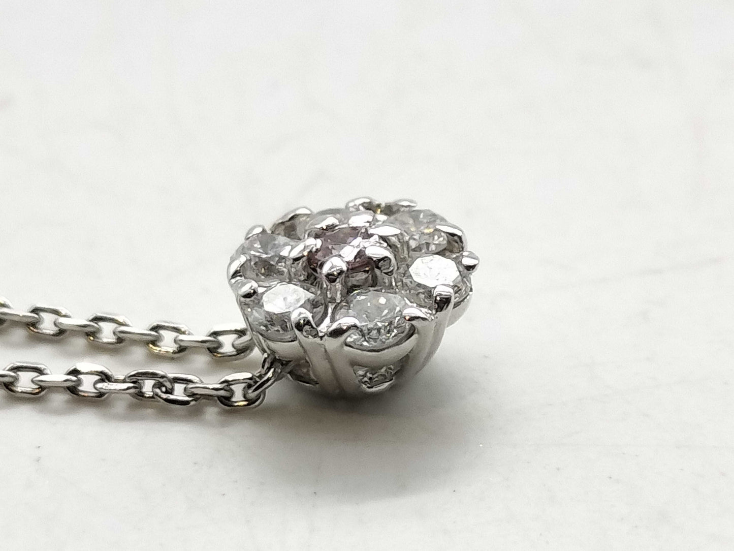 PD 0.03ct D 0.18ct Pt850 2.4g Necklace