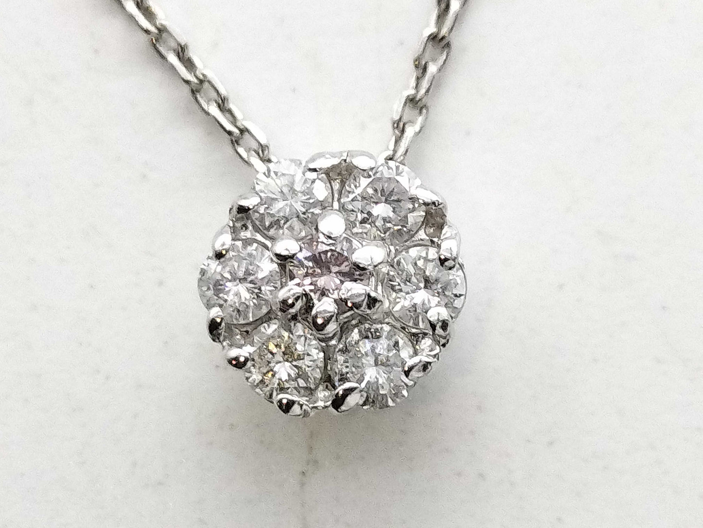PD 0.03ct D 0.18ct Pt850 2.4g Necklace