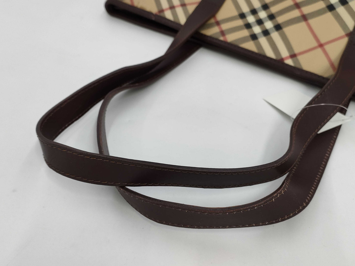 BURBERRY Nova Check Tote Bag Leather Tote Bag