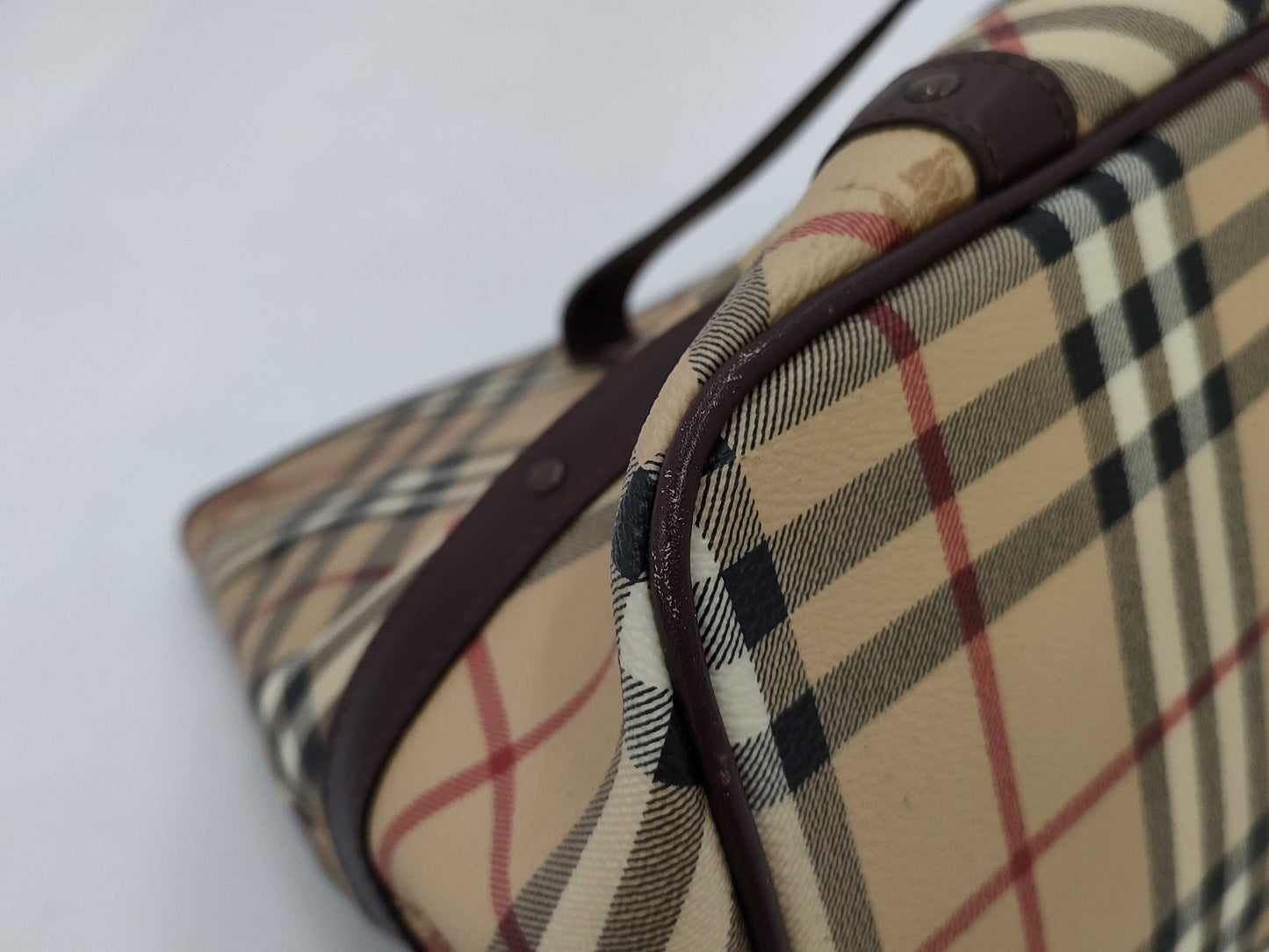 BURBERRY Nova Check Tote Bag Leather Tote Bag