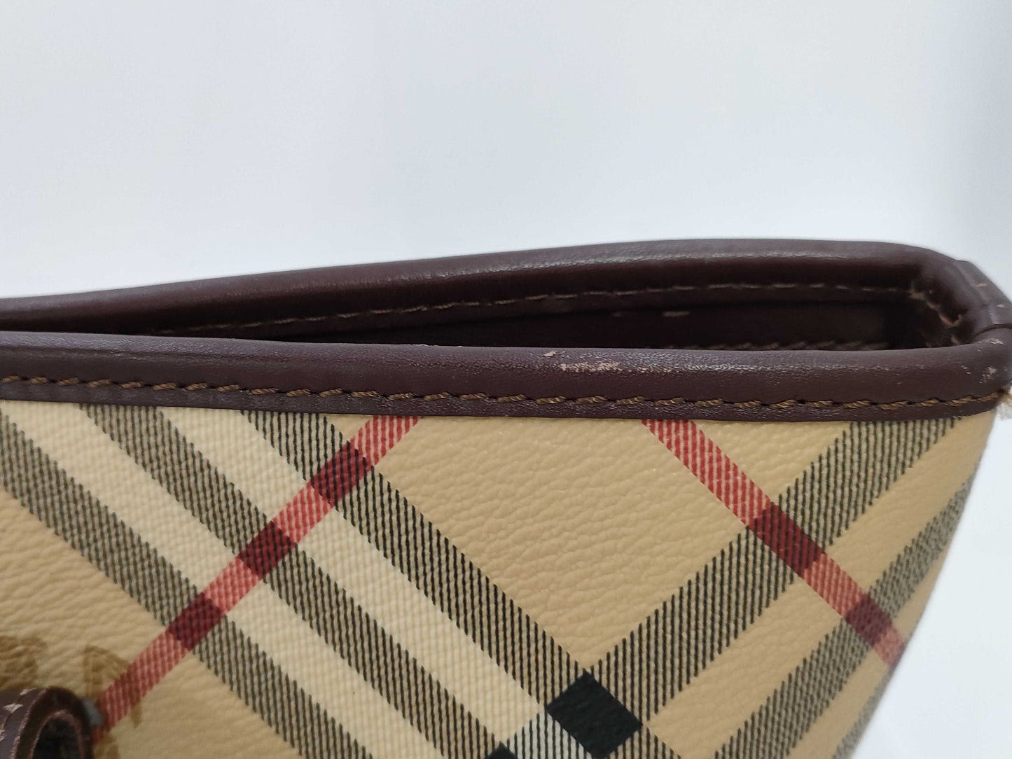 BURBERRY Nova Check Tote Bag Leather Tote Bag