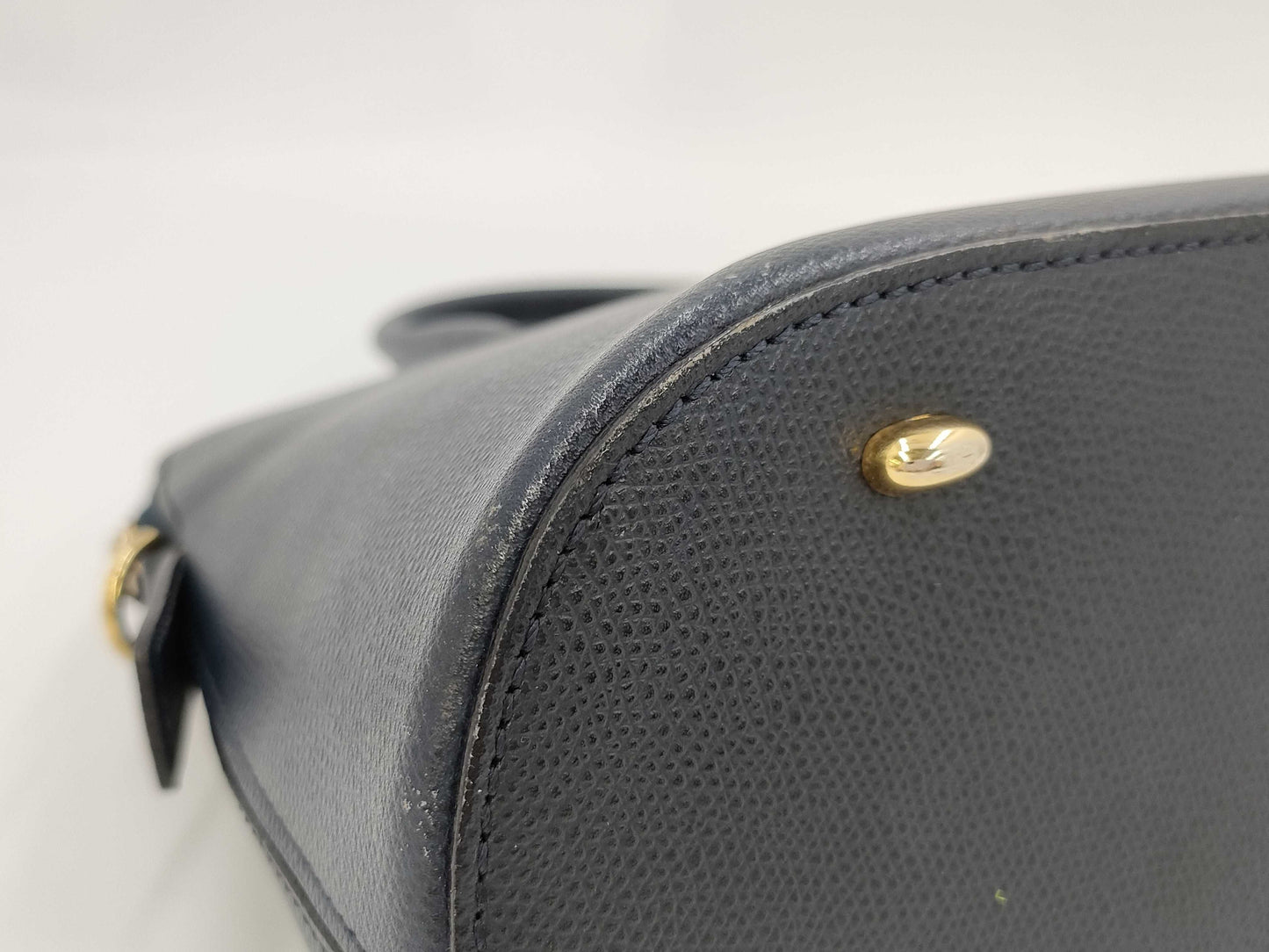 CELINE Leather/2-Way/Tote/Black Handbag