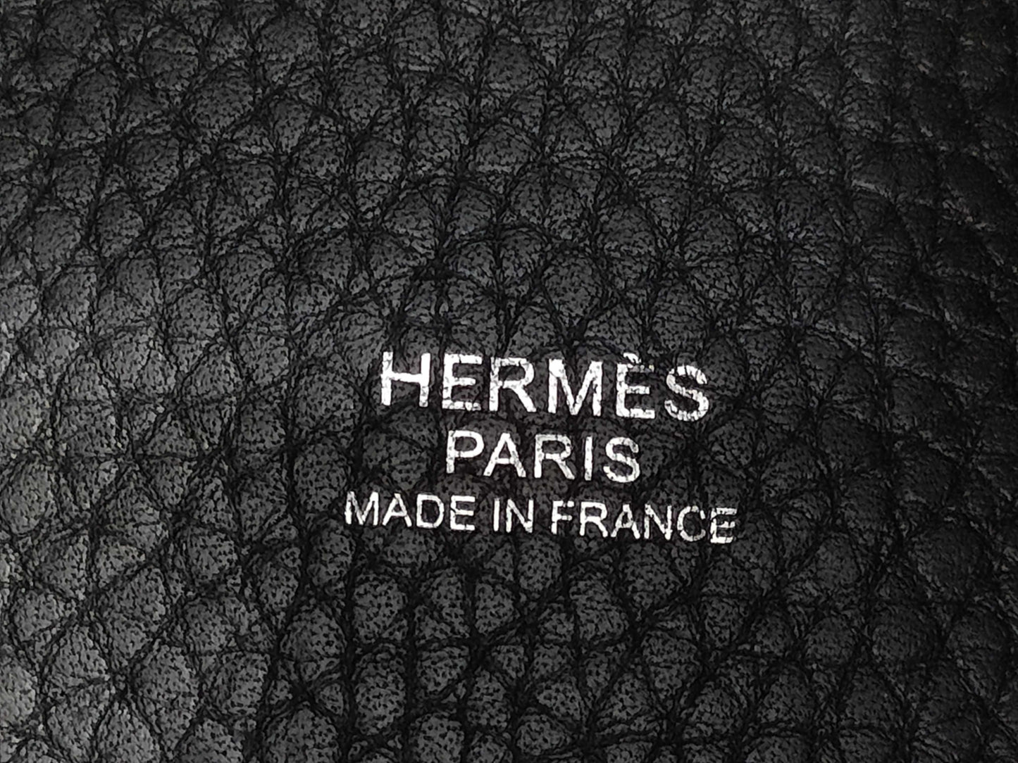 HERMES Picotin Taurillon Noir Handbag with Silver Hardware and O Stamp
