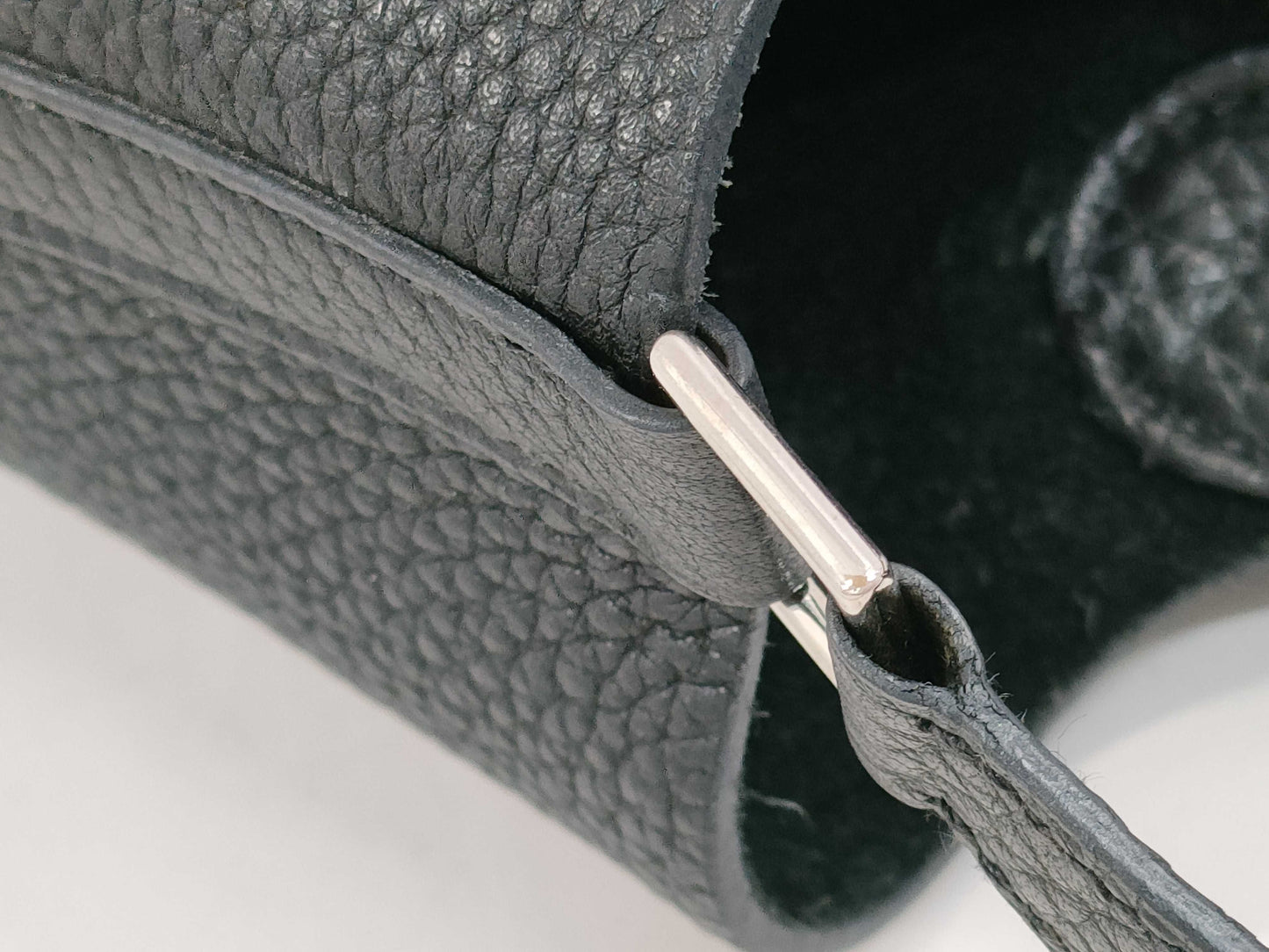 HERMES Picotin Taurillon Noir Handbag with Silver Hardware and O Stamp