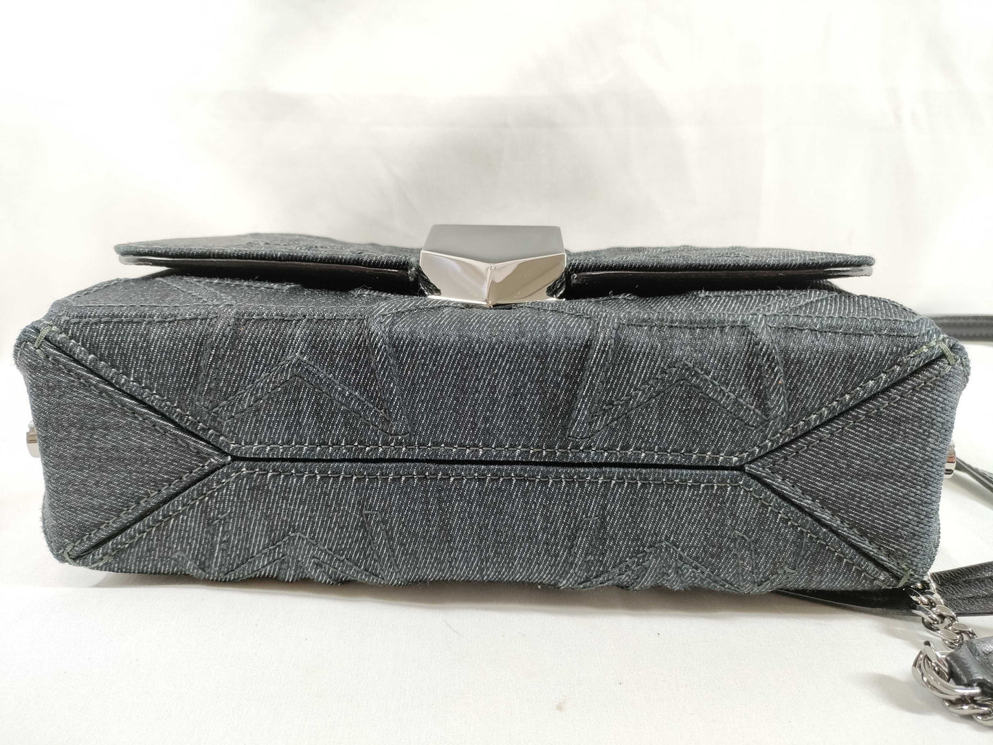 JIMMY CHOO denim chain shoulder bag