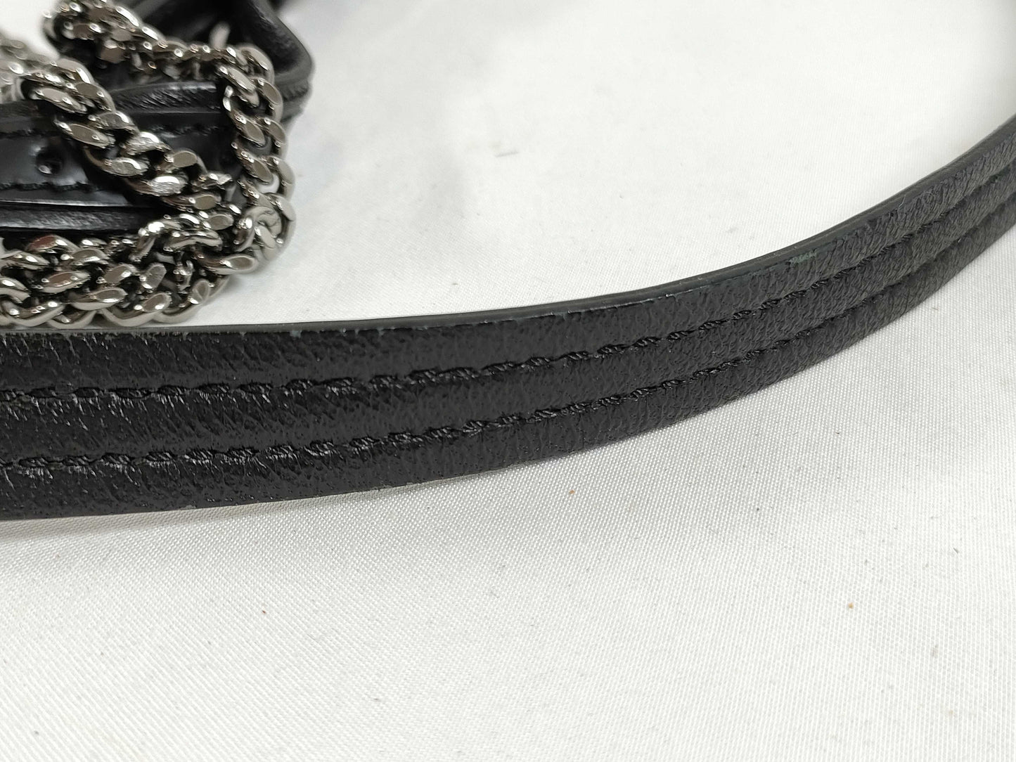 JIMMY CHOO denim chain shoulder bag