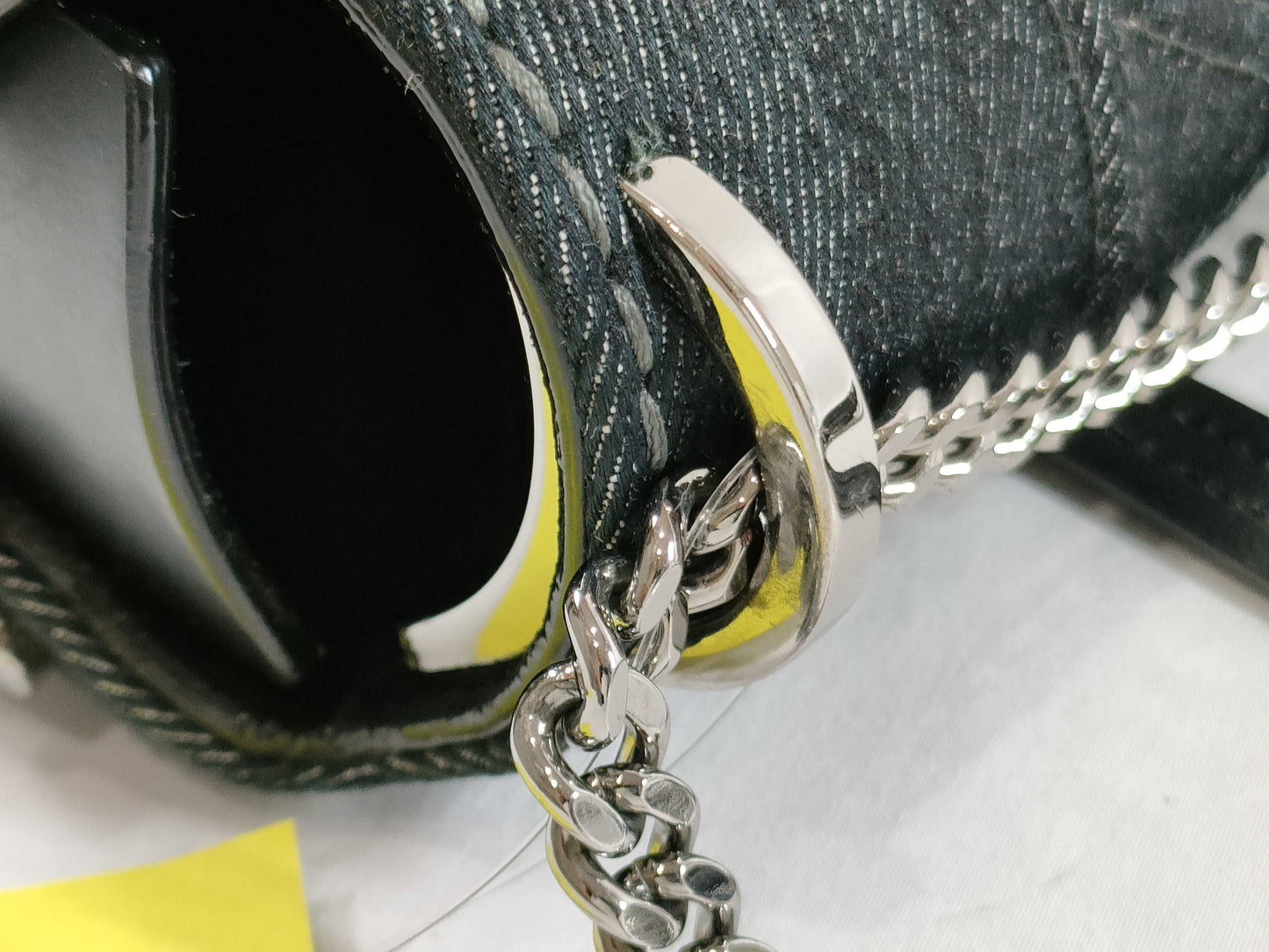 JIMMY CHOO denim chain shoulder bag