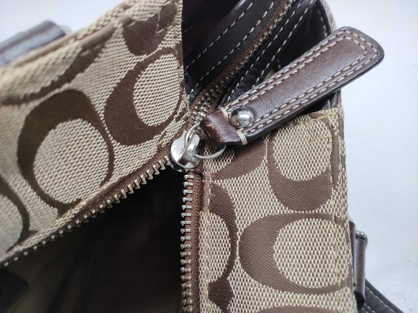 COACH Signature Coach Bags with Leather Shoulder Bag