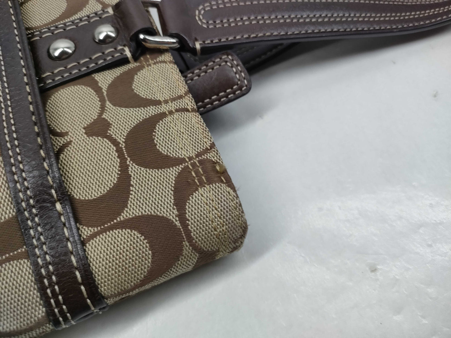COACH Signature Coach Bags with Leather Shoulder Bag