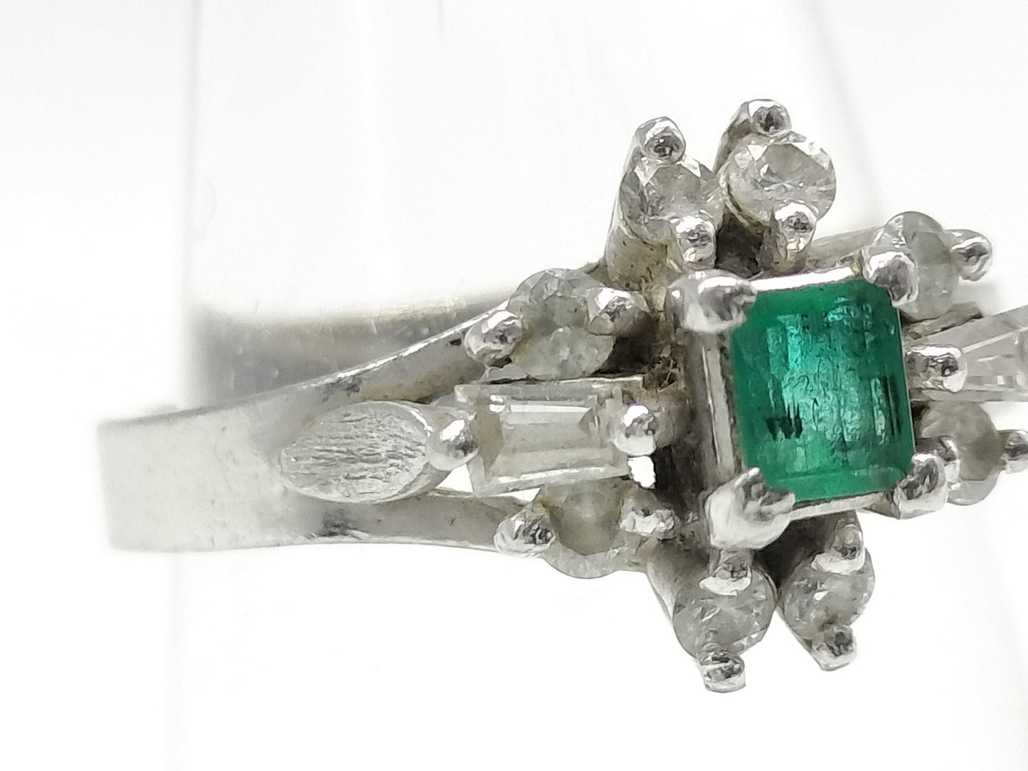 E0.17ct D0.32ct Pt900 4.6g Ring