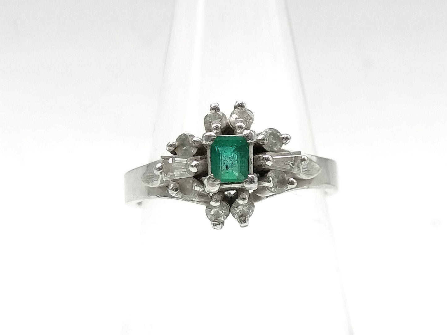 E0.17ct D0.32ct Pt900 4.6g Ring
