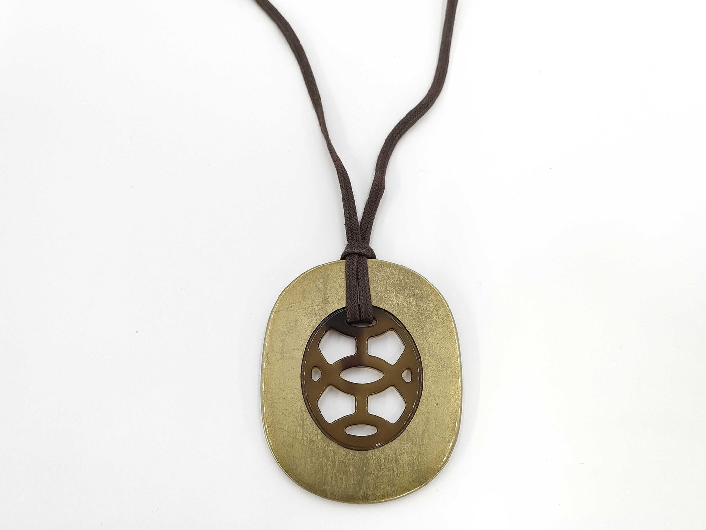 HERMES Buffalo Horn Necklace Necklace