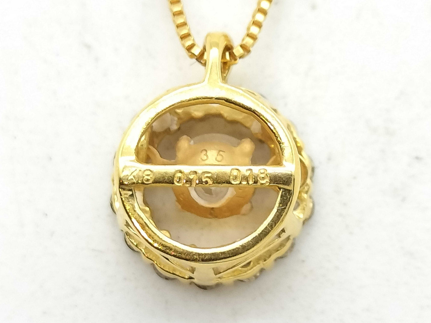 D 0.15ct/0.18ct K18 2.1g Necklace