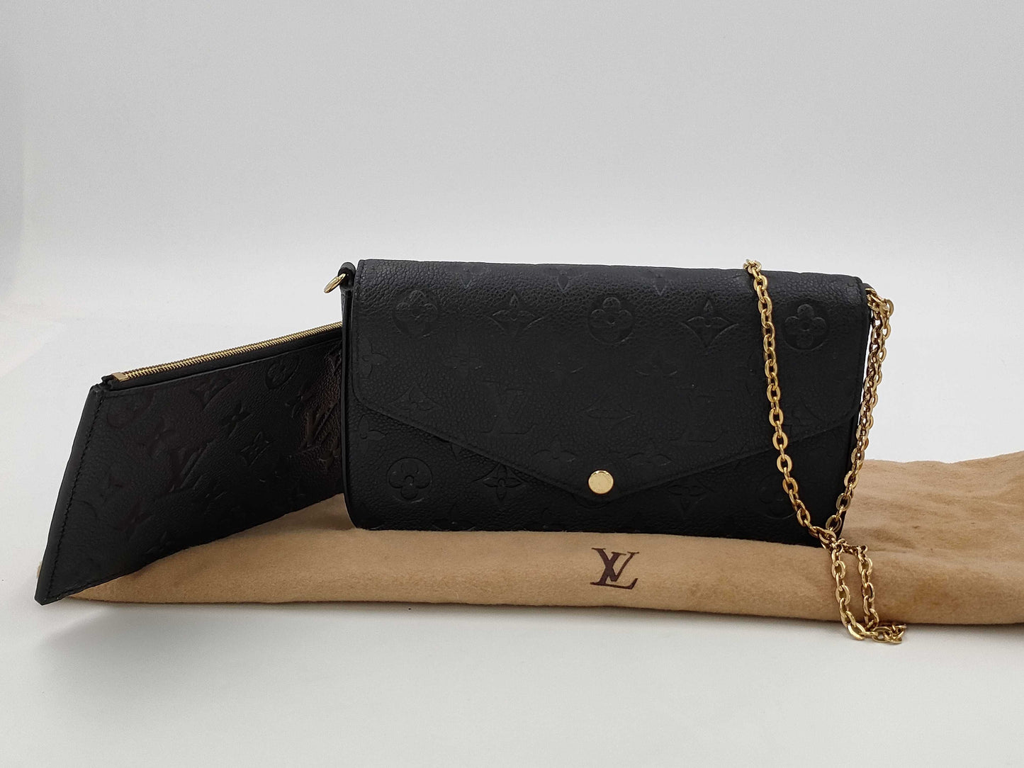 LOUIS VUITTON Monogram Empreinte Pochette Felicie Monogram Shoulder Bag