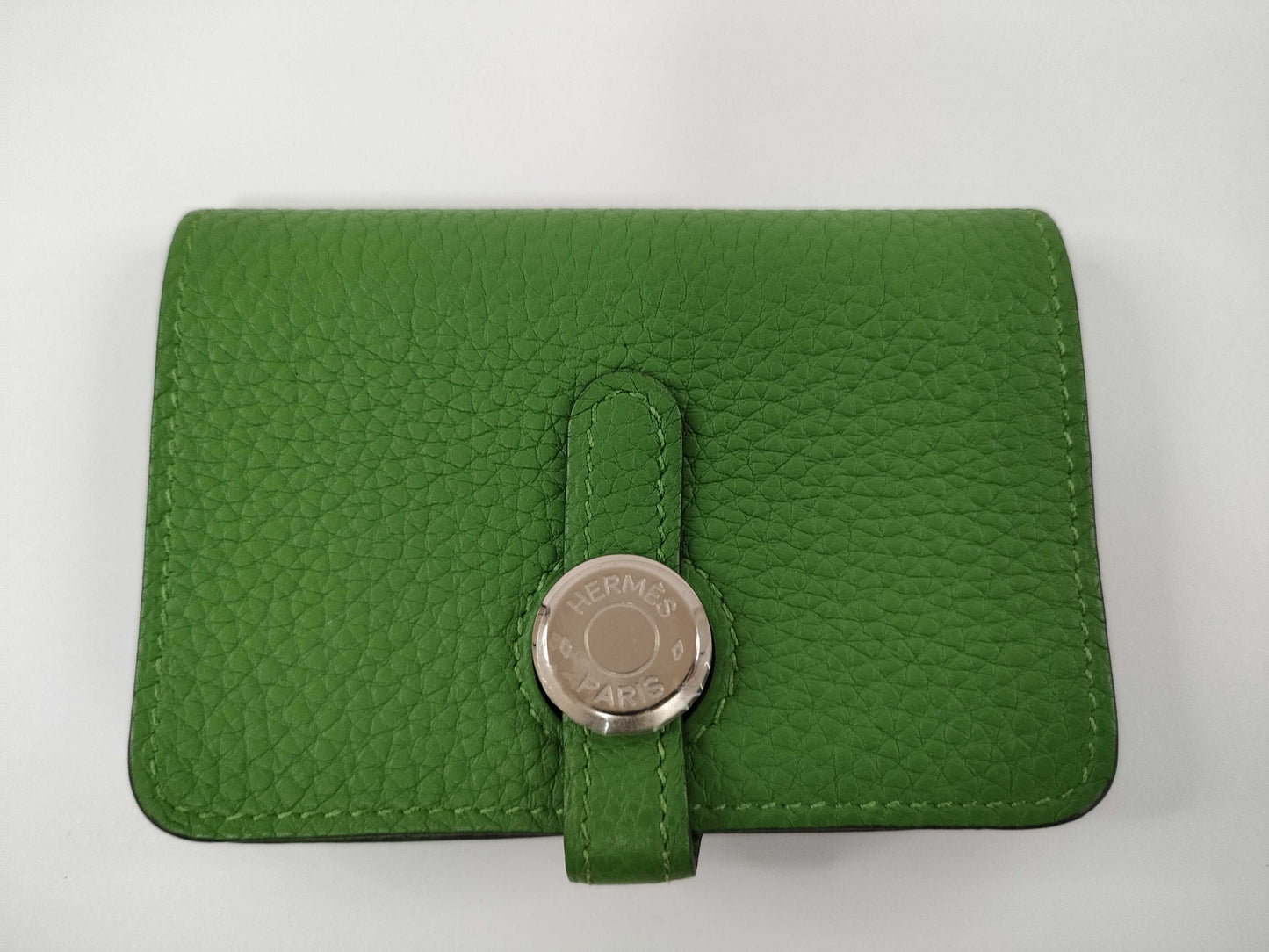 HERMES Dogon Card Case, B Stamp, Green, Card Case, Pass Case, Business Card Case
