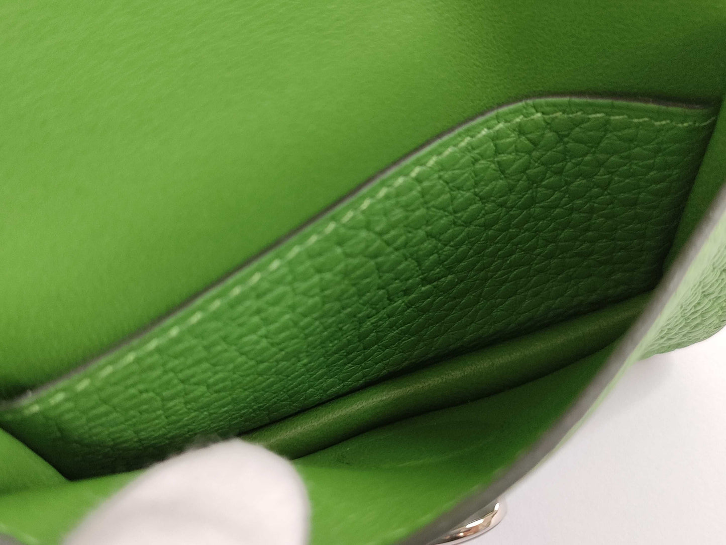 HERMES Dogon Card Case, B Stamp, Green, Card Case, Pass Case, Business Card Case