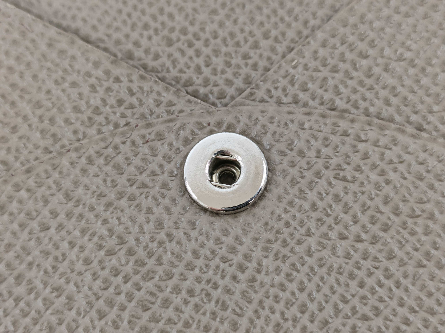 HERMES Card Case □P Engraved Etoupe Card Case, Pass Case, Business Card Case