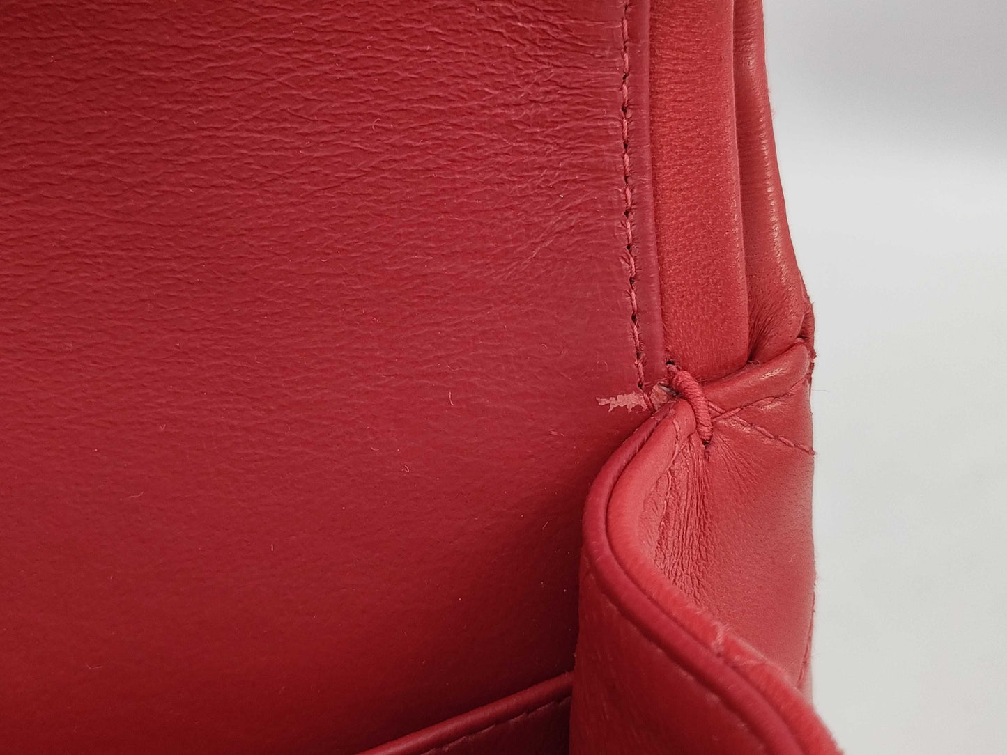 CHANEL 5242324 Lambskin Matelasse 23 Red GD Hardware Double Flap Shoulder Bag