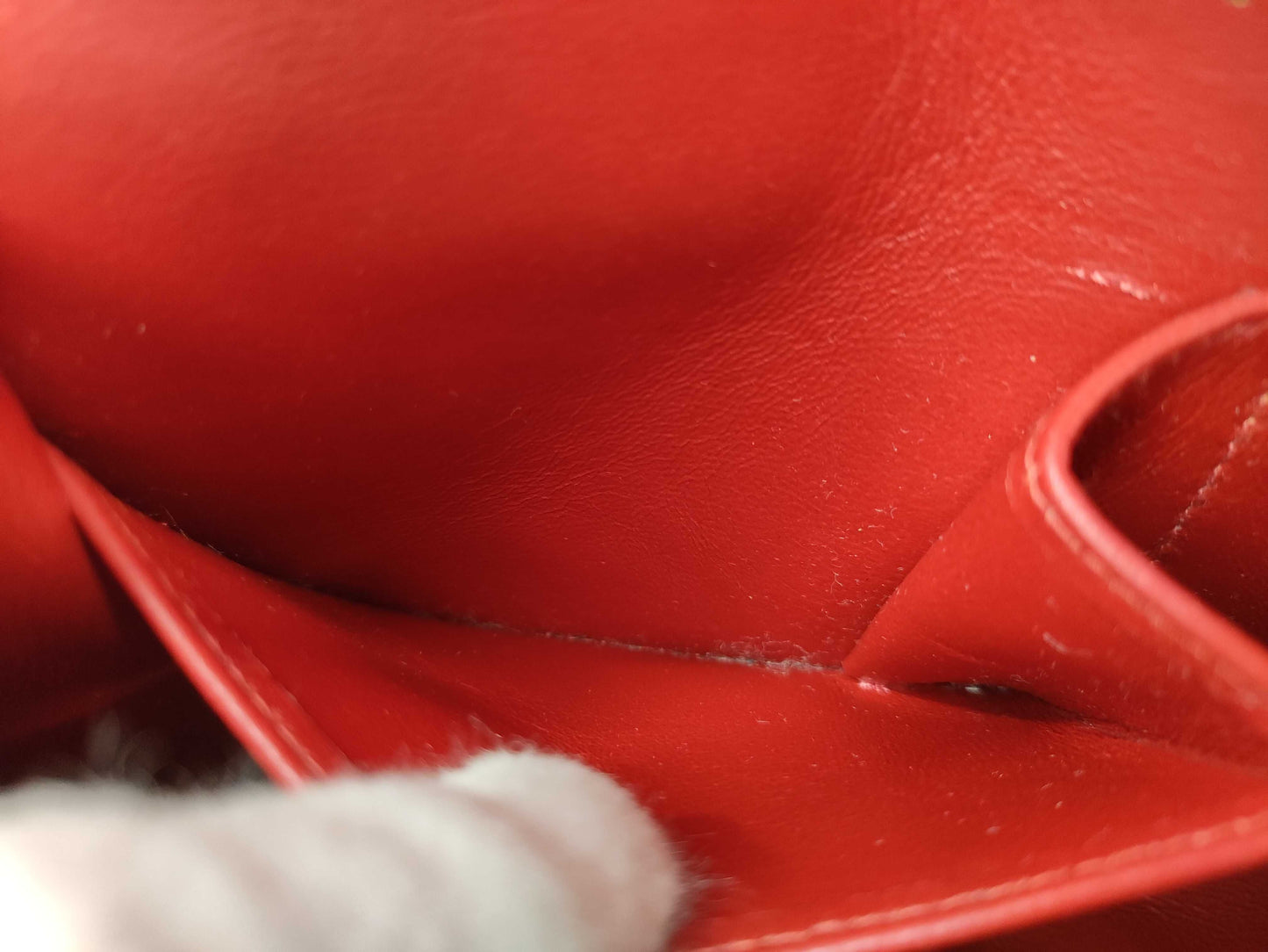 CHANEL 5242324 Lambskin Matelasse 23 Red GD Hardware Double Flap Shoulder Bag