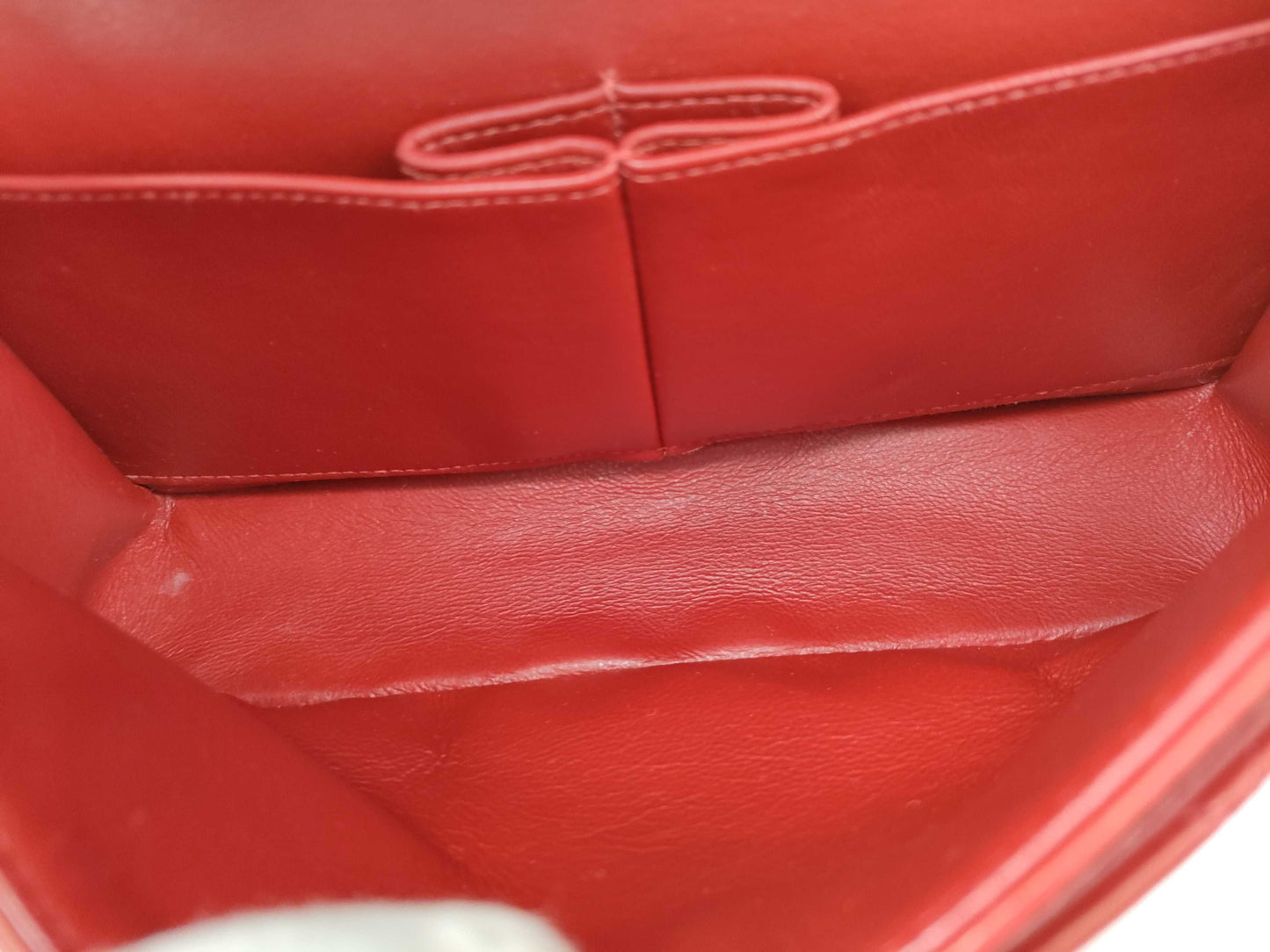 CHANEL 5242324 Lambskin Matelasse 23 Red GD Hardware Double Flap Shoulder Bag