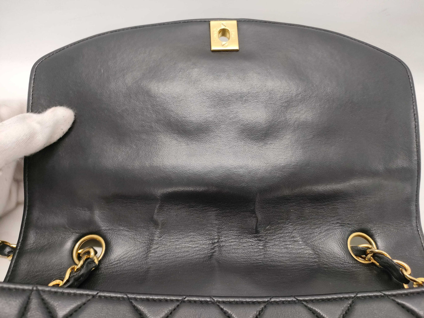 CHANEL Diana Lambskin Single Flap/Chain Shoulder Bag