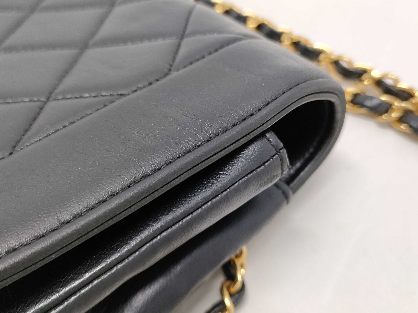 CHANEL Diana Lambskin Single Flap/Chain Shoulder Bag