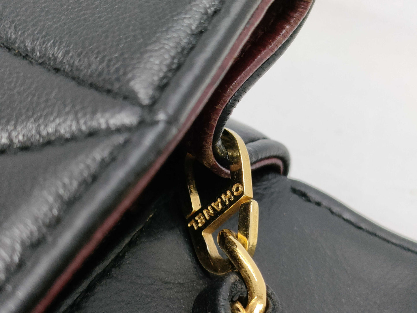 CHANEL Diana Lambskin Single Flap/Chain Shoulder Bag