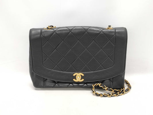 CHANEL Lambskin Diana Single Flap/Chain Shoulder Bag