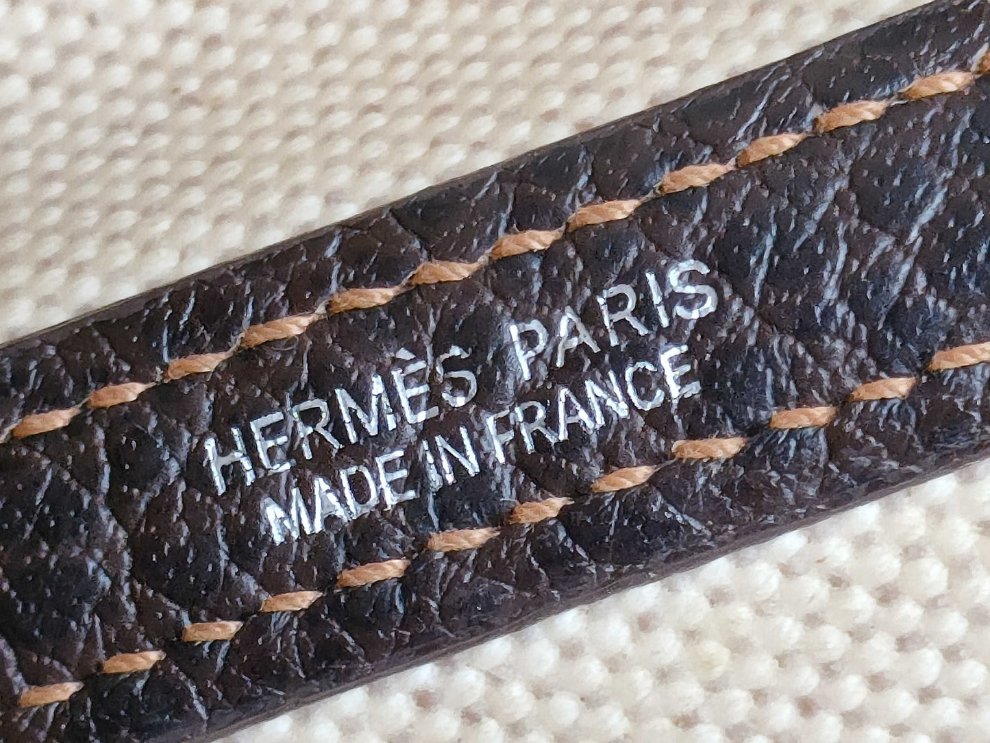 HERMES □I engraved Garden Party TPM Toile H handbag with shoulder strap