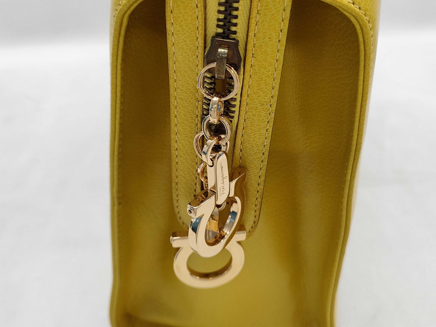 Salvatore Ferragamo Gancini Yellow Handbag
