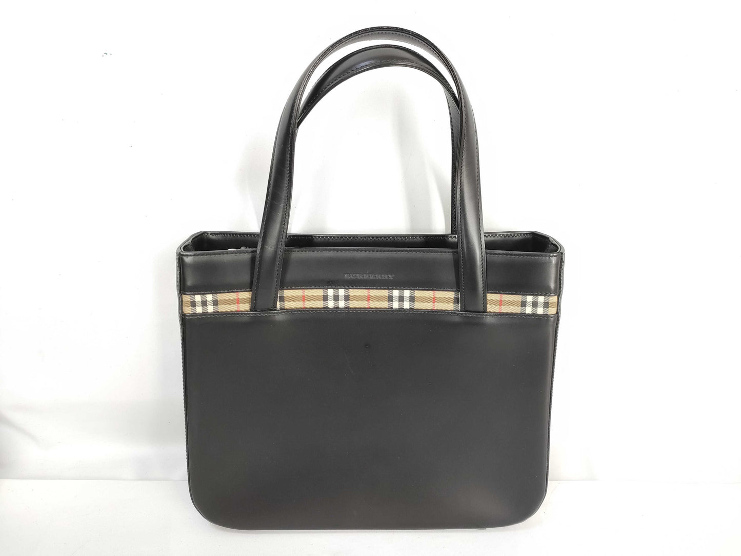BURBERRY Calf Leather Nova Check Handbag