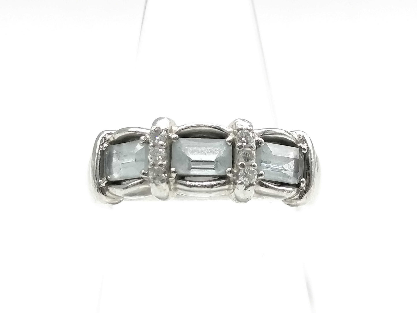 AQ 0.77ct D 0.10ct Pt900 8.5g Ring