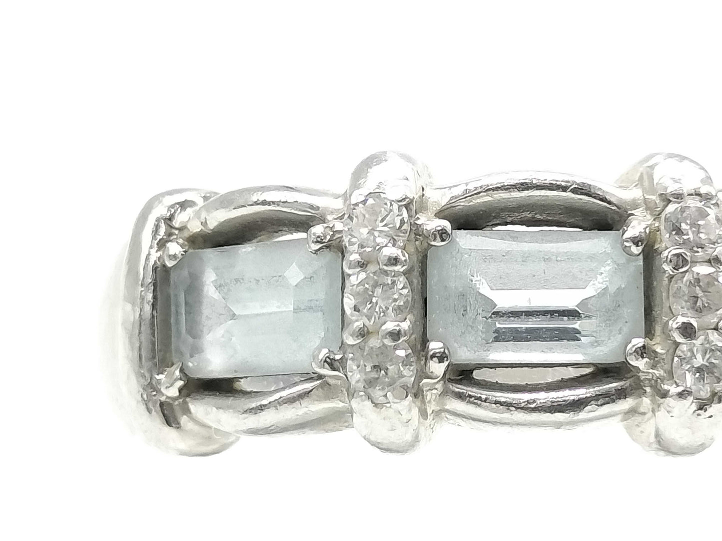 AQ 0.77ct D 0.10ct Pt900 8.5g Ring