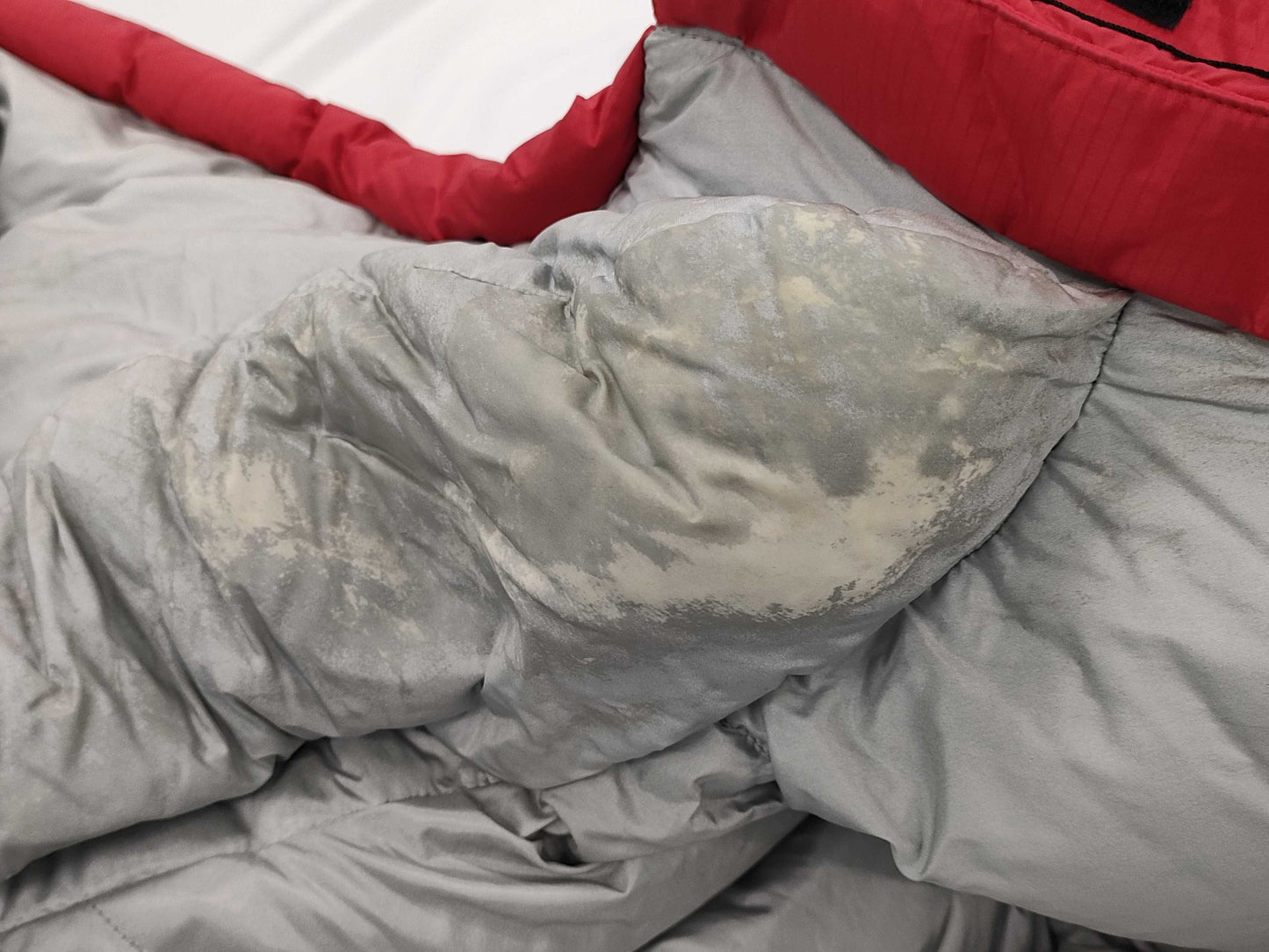 The North Face Down Jacket, Red, Cracked